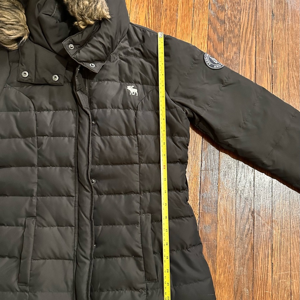 Vintage Y2K Women’s Small Abercrombie & Fitch Dark Brown Puffer Coat - Picture 6 of 10